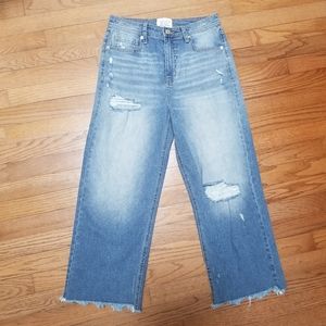 Jordache Heritage CLAIRE Cropped FLARE BLUE Jeans